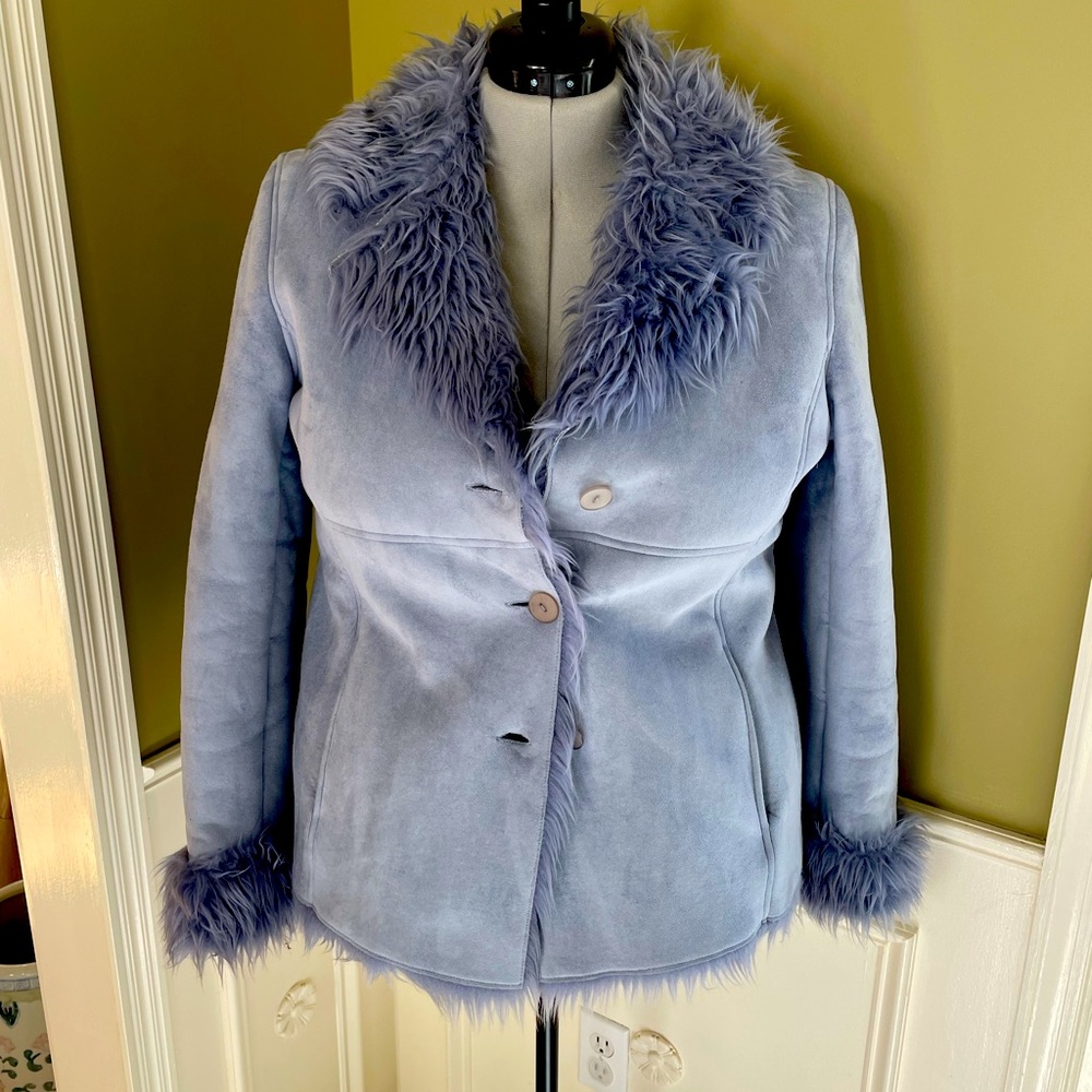 UD Utex Design blue suede girls coat
